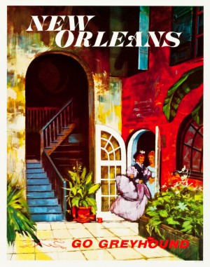 New Orleans, Greyhound Bus Travel Poster